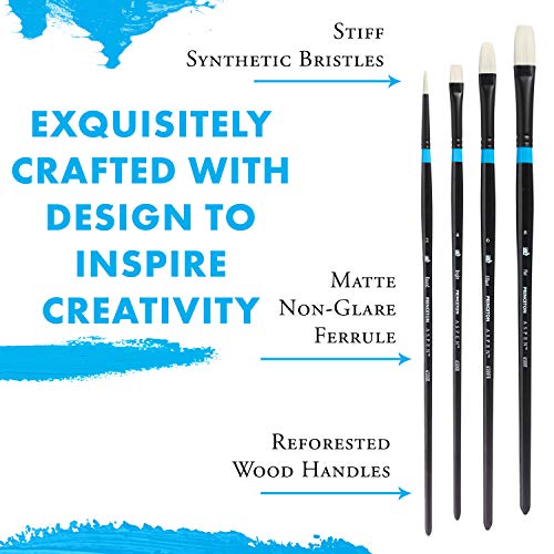Princeton Aspen Acrylic & Oil Brush Set, Synthetic, 4 Piece, 1 Count