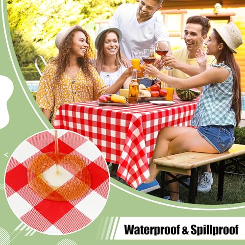 misaya 4 Packs 54 x 78 Inch Buffalo Disposable Table Cloth, Waterproof Plastic Tablecloth, Rectangle Red and White Checkered Table Covers for Picnic, Birthday, Party, Back to School - color: Red and White, size: 54" X 78"