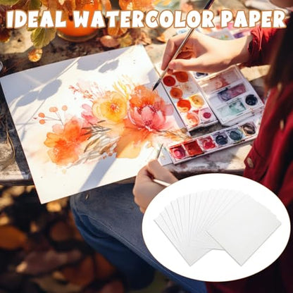 TecUnite 60 Sheets Watercolor Paper Pad Bulk, 9 x 6 Inch, Cold Press - color: Cold Press, size: 9 x 6 inch