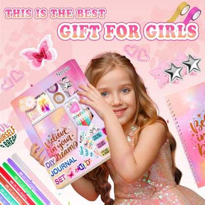 Nsrzua DIY Journal Kit for Girls,Toys for Ages 8-14 and Birthday Gifts for Girls - color: yellow