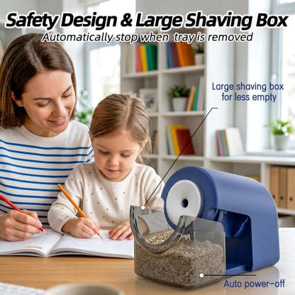 deli Electric Pencil Sharpener,Heavy Duty Pencil Sharpener, Blue - color: Blue