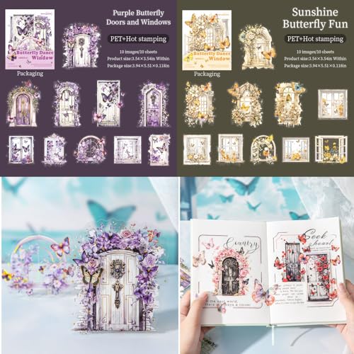 60 Pcs Gold Holographic Butterfly Window Stickers for Scrapbooking - color: Butterfly Dancing Window