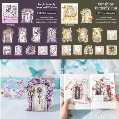 60 Pcs Gold Holographic Butterfly Window Stickers for Scrapbooking - color: Butterfly Dancing Window