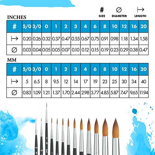 Princeton Aqua Elite, Series 4850, Synthetic Kolinsky Watercolor Paint Brush,Round, 0 - size: Size 0