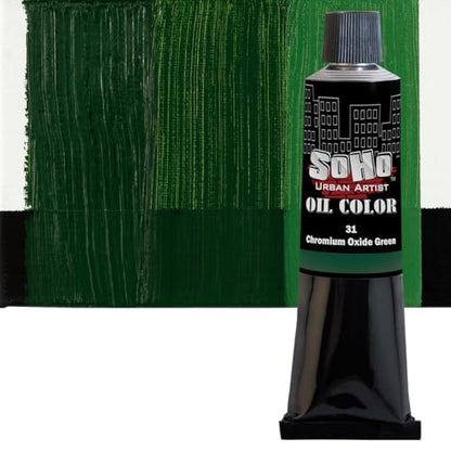 Soho Urban Artist Oil Paint - 2 Pack, Chromium Oxide Green 2 Pack - 170 ml Tube - Best Valued Oil Colors for Painting with Excellent Pigment Load - color: Chromium Oxide Green
