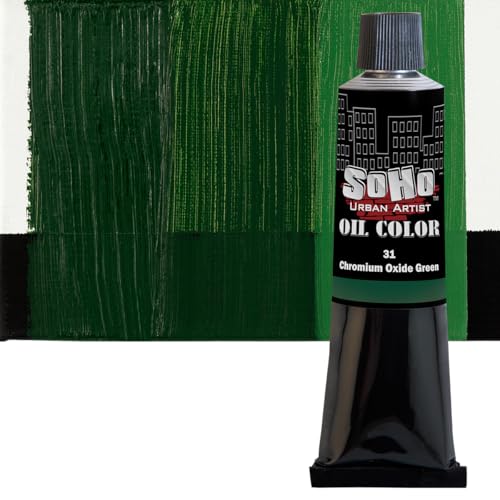Soho Urban Artist Oil Paint - 2 Pack, Chromium Oxide Green 2 Pack - 170 ml Tube - Best Valued Oil Colors for Painting with Excellent Pigment Load - color: Chromium Oxide Green