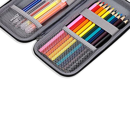 Upgraded Hard Pencil Case Box for Adults,Durable Pen Carrying Case with Zipper-Gray - color: Grey