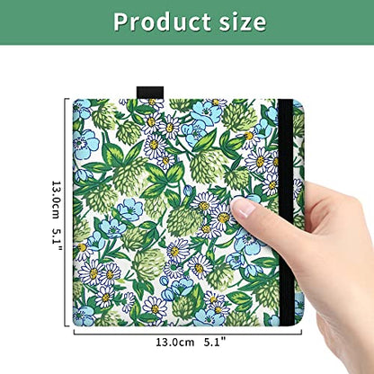 5x5 Watercolor Sketchbook,Mixed Media Pad,Travel Portable Drawing Journal | 140LB/300gsm 20Sheets/40Pages Watercolor Paper,Cold Press,Cloth Fabric Hardcover,Sewing Binding,Lay-Flat.Green Chrysanthemum - color: 300gsm-Green chrysanthemum