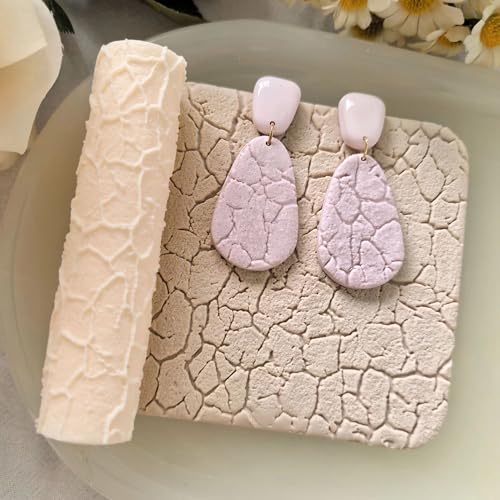 Polymer Clay Texture Roller Work with Polymer Clay Cutters for DIY Earrings Jewelry Making Craft Supplies (Texture A)