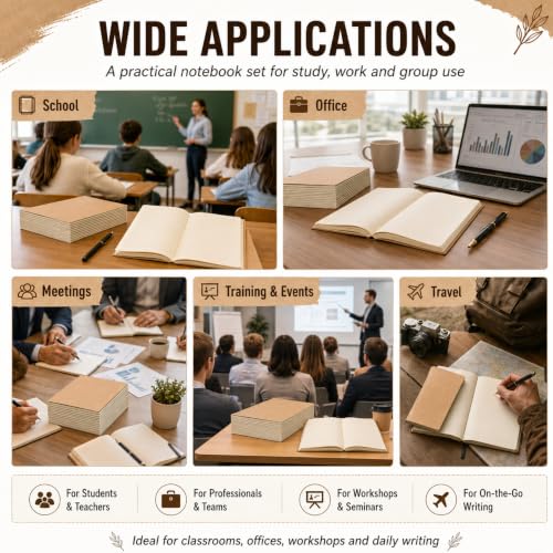 Mimorou 100 Pcs A5 Journals Notebooks Bulk,Brown,Lined - color: Brown, style: Lined