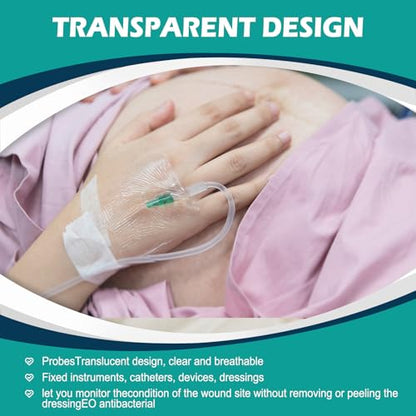 Transparent Film Dressing 4" x 4.75" Box of 30 - Waterproof Bandages for Swimming, Showering, Wounds, Post Surgical Shower or IV Shield, Tattoo Aftercare Bandage, Scar Therapy, Adhesive Patches - size: 4" x 4.75"(30 PCS)