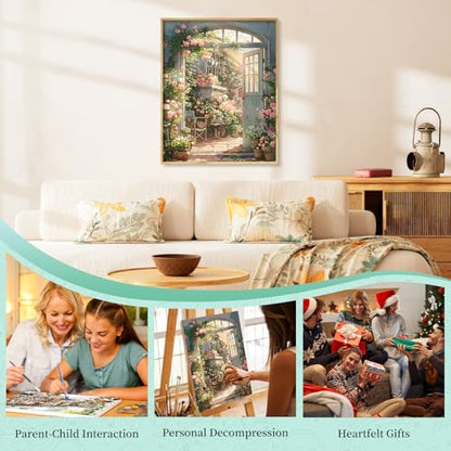 Paint by Numbers Kit for Adults, Rose Garden DIY Painting Kit, 16x20 Inch - color: CYOP1P11