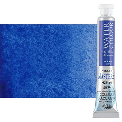 Marie's Masters Quality Watercolor Paint - Blues, 9 mL (Set of 6) - Concentrated Color, Pure Pigments, High Lightfastness Ratings - color: Blues