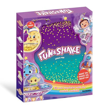 DIY Glitter Craft Kit with Keychains - Mess-Free Arts and Crafts for Kids Ages 4-8, Fun Shake-It Activity, Creative Travel Toys, Party Favors & Birthday Gifts for Girls 4-9 - color: Purple-Blue