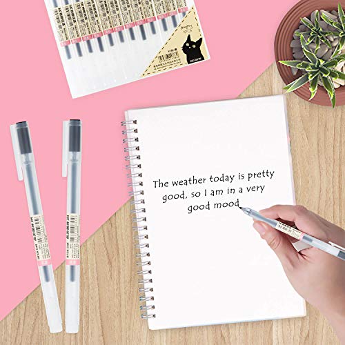 XSG Black Gel Pens[0.5mm]，Extra fine point pens Ballpoint pens For japanese Office School Stationery Supply 12 Packs - color: 0.5Black