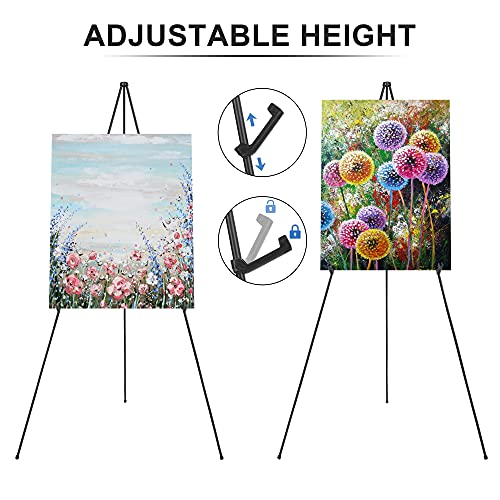 Easel Stand for Sign 63'' Art Easels for Display Wedding Welcome Poster Stand Portable Floor Metal Easel Black 3 Pack - style: Black 3 Pack