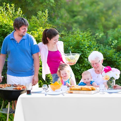 QZYL 4 Packs White Plastic Tablecloth, Large Sturdy Disposable Table Cloth - color: White, size: 4pcs 54x108 in