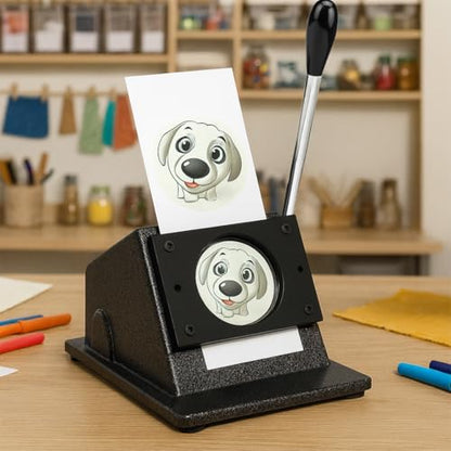1 Inch Circle Punch Cutter Button Maker Machine for Paper Craft, New Handle Design DIY Hole Die Cutting Tool