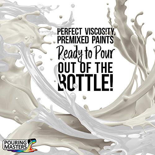 POURING MASTERS Titanium White Acrylic Ready to Pour Pouring Paint - Premium 8-Ounce Pre-Mixed Water-Based - for Canvas, Wood, Paper, Crafts, Tile, Rocks and More - color: Titanium White, size: 8 Fl Oz (Pack of 1)
