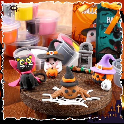 Capoda 30 Sets Halloween DIY Clay Kit Air Dry Modeling Animal Set - style: Halloween
