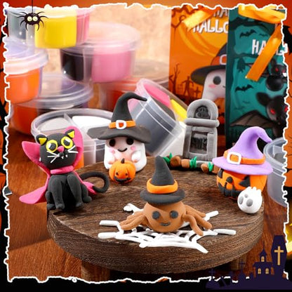 Capoda 30 Sets Halloween DIY Clay Kit Air Dry Modeling Animal Set - style: Halloween