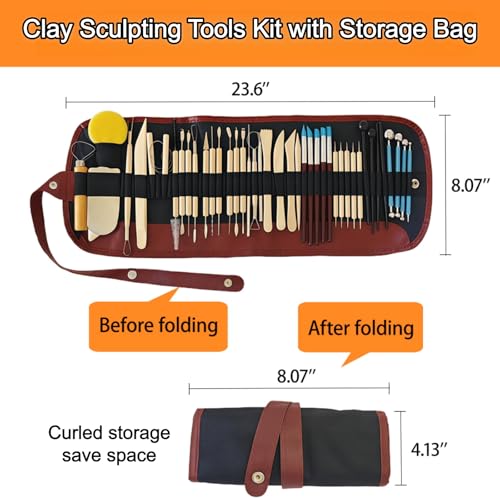 43 Pcs Clay Sculpting Tools Set, Pottery Tools Kit