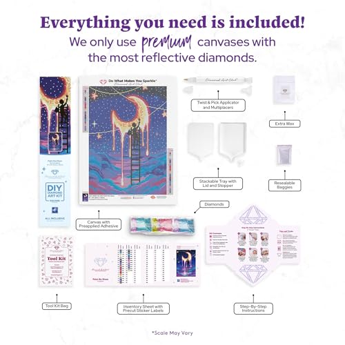 DIAMOND ART CLUB Paint the Moon Diamond Art Kits for Adults | Premium Diamond Painting Kit, Fun DIY Crafts for Adults, Square Diamond Art Canvas, 13" x 18" (33 x 46 cm) - color: Paint the Moon
