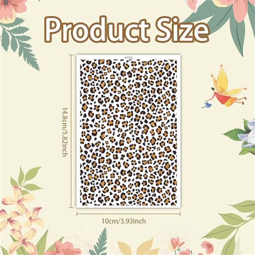 Briartw 10 Sheets Leopard Pattern Polymer Clay Transfer Paper,Per Sheet 3.93inch x 5.82inch Polymer Clay Transfer Sheets for DIY Clay Jewelry Making Disposable Stickers