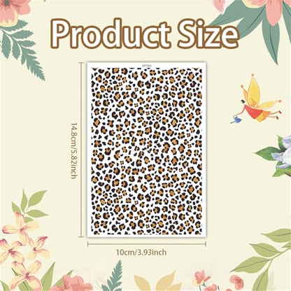 Briartw 10 Sheets Leopard Pattern Polymer Clay Transfer Paper,Per Sheet 3.93inch x 5.82inch Polymer Clay Transfer Sheets for DIY Clay Jewelry Making Disposable Stickers