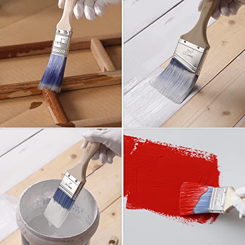 Bates- Paint Brushes, 2.5-Inch, 3 Pack, Treated Wood Handle, Angle Brushes for Wall and Furniture - color: Wood Handle Angle, size: 3 Pack, 2.5"