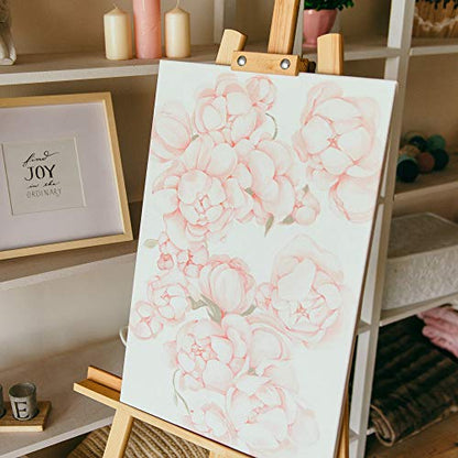 Stretched White Blank Canvas - 12 x 16 Inch, Bulk Pack of 8, Primed, 100% Cotton, 5/8 Inch Profile of Super Value Pack for Acrylics,Oils & Other Painting Media. - size: 12"x16"