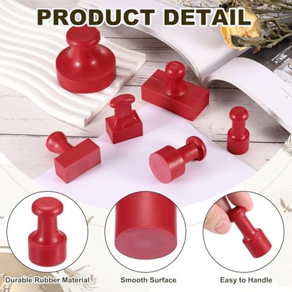 PATIKIL 30mm Stamp Rubber Round Handle, 2 Pcs Stamp Mounts Drawer Pulls for Carving Making DIY Crafting Scrapbooking, Red - size: 30x50mm