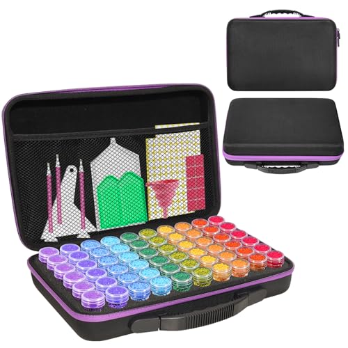 Diamond Painting Storage Container 60 Slots Diamond Art Accessories - color: Black, size: 60 jars