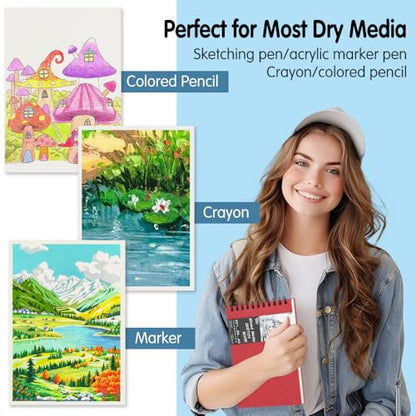 5.8x8.3in Sketch Book, 60Sheets Spiral Bound Notebooks, Natural White 92lbs/150gsm Acid-Free Drawing Paper for Painting,Sketching, Professional Sketch Pad for Artists, Beginners. NW-Red - color: Natural White-Red