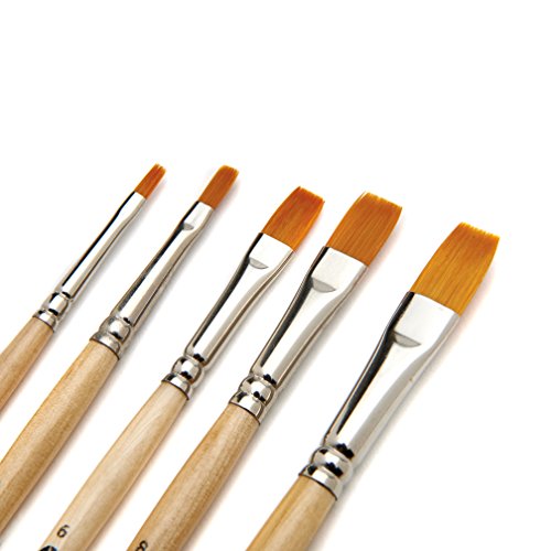 AIT Art Paint Brush Set - 14 Paint Brushes - Rounds, Flats, Angle Shaders, and Filberts - Handmade in USA for Trusted Performance with Oil, Acrylic, and Watercolor