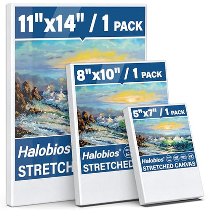 Stretched Canvases for Painting with 11x14 Inch, 5x7 Inch, 8x10, Painting Canvas for Acrylics,Oils & Other Painting Media, 5/8 Inch Profile 100% Cotton Artist Framed Canvas(3 Packs) - size: 3 Pack Mixed - 11×14IN 8×10IN 5×7IN