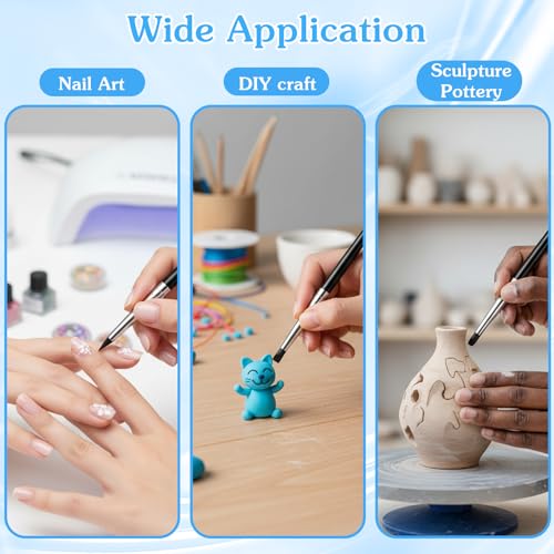 10PCS Silicone Clay Tools,Durable Silicone Sculpting Tools | Flexible Clay Carving Tool,Smooth Surface Silicones Clays Sculpting Tool,for Pottery Artwork Shaping Carving DIY,Black