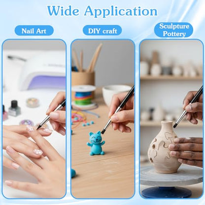 10PCS Silicone Clay Tools,Durable Silicone Sculpting Tools | Flexible Clay Carving Tool,Smooth Surface Silicones Clays Sculpting Tool,for Pottery Artwork Shaping Carving DIY,Black