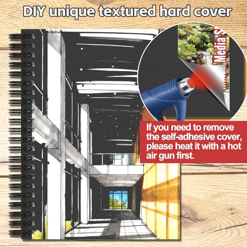 joibabe Spiral Bound Mixed Media Sketchbook, 160 GSM Heavyweight Acid Free Paper, 60 Sheets, 9x12 Inch Art Notebook for Drawing, Watercolor, Acrylic, Sketching, 2 Pack - size: 9" x 12"