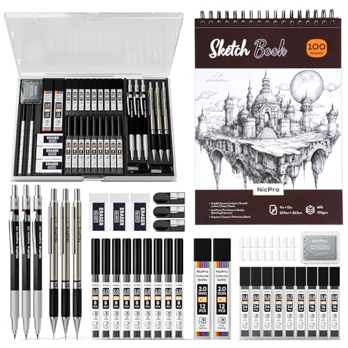 Nicpro 37PCS Art Drawing Supplies Kit - size: 37