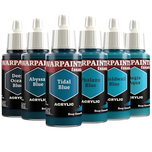The Army Painter, Warpaints Fanatic Flexible Triad: Deep Green-Blues 6x18ml | Quality Acrylic Miniature Hobby Model Paint Set for Dnd & Warhammer 40K Figures - color: Flexible Triad: Deep Green-blues