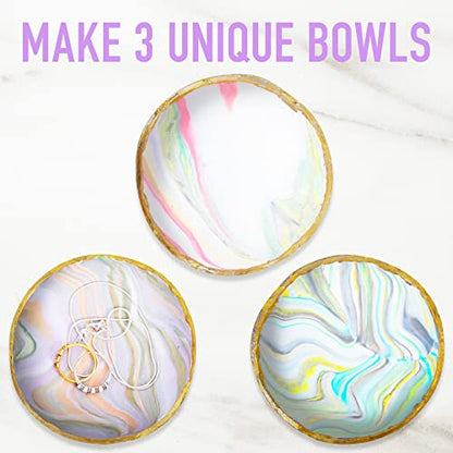 JOiFULi Make Your Own Clay Jewelry Bowls Arts and Crafts Kit for Girls Kids Ages 8 9 10 11 12 Years Old (Pack of 2) - size: small (Pack of 2)