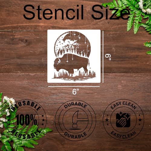 Bison Wood Burning Stencils Western Stencils 12" - style: Bison