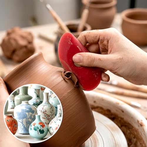 2 Pcs Soft Rubber Pottery Ribs, Silicone Pottery Clay Sculpt Tools for Smooth Finishing Sculpting Shapes Sculpting Mud Trimming Throwing