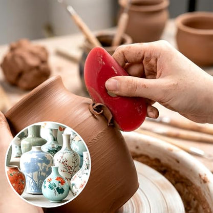 2 Pcs Soft Rubber Pottery Ribs, Silicone Pottery Clay Sculpt Tools for Smooth Finishing Sculpting Shapes Sculpting Mud Trimming Throwing