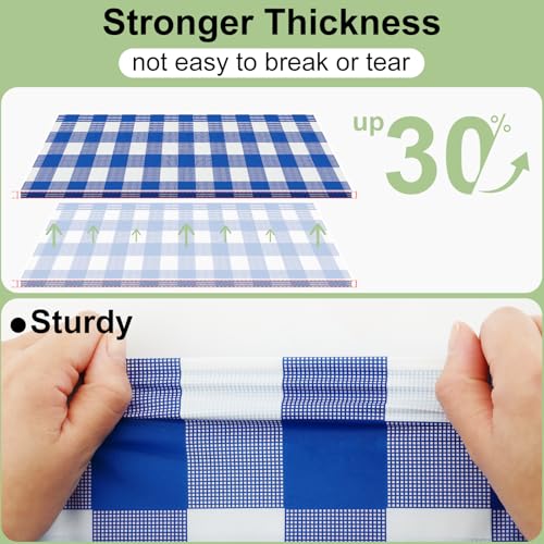 misaya 4 Packs 54 x 78 Inch Buffalo Disposable Table Cloth, Waterproof Plastic Tablecloth, Rectangle Blue and White Checkered Table Covers for Picnic, Birthday, Party, Back to School - color: Blue and White, size: 54" X 78"