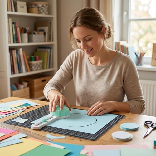 Circular Cardboard Circle Cutter with 3 Replaceable Blades,Circle Paper Cutters,Adjustable Rotary Circle Cutter,Trimmer Scrapbooking Tools
