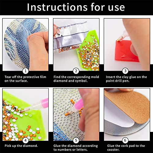 10 Pcs Green Plant Leaves Diamond Art Painting Coasters, Cactus Succulent Monstera Crafts Kits for DIY Coasters, Diamond Art Kits for Adults - color: Clear,green