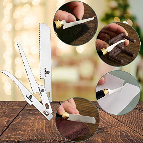 Honoson 6 Pieces Hobby Saw Blades Replacement Mini Craft Blade Micro Knife Saw Blades with Plastic Storage Box for Hand Cutting Tree Limbs and Branches Wood Pruning