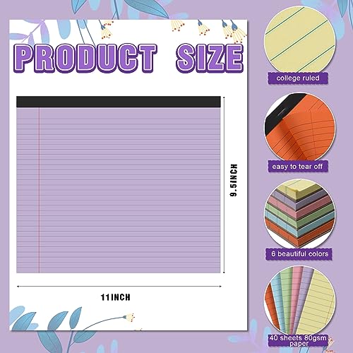 Lincia 6 Pcs Legal Pads Landscape Notebook, Bright Color - color: Bright Color